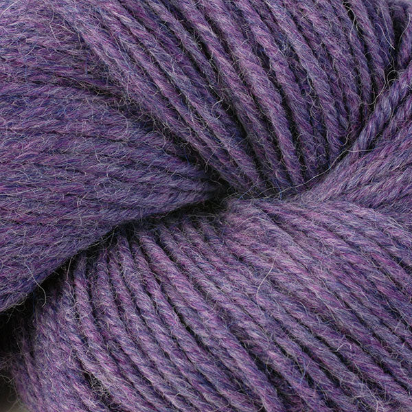 Skein of Berroco Ultra Alpaca Worsted weight yarn in the color Lavender Mix (Purple) for knitting and crocheting.