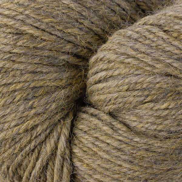 Skein of Berroco Ultra Alpaca Worsted weight yarn in the color Lichen Mix (Brown) for knitting and crocheting.