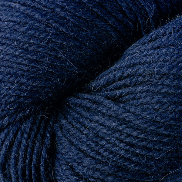 Skein of Berroco Ultra Alpaca Worsted weight yarn in the color Navy (Blue) for knitting and crocheting.