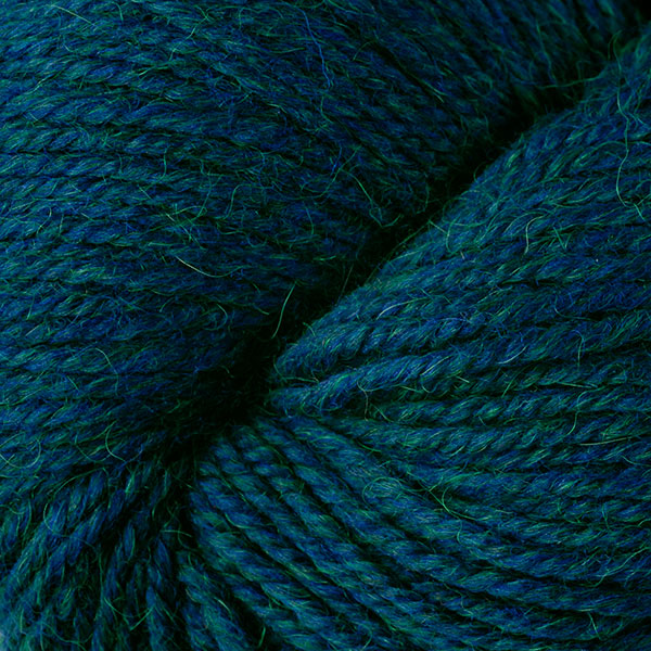 Skein of Berroco Ultra Alpaca Worsted weight yarn in the color Oceanic Mix (Blue) for knitting and crocheting.