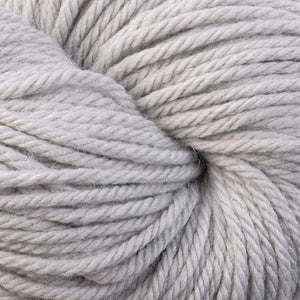Skein of Berroco Vintage Chunky Bulky weight yarn in the color Dove (Gray) for knitting and crocheting.