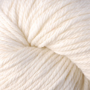 Skein of Berroco Vintage Chunky Bulky weight yarn in the color Mochi (White) for knitting and crocheting.