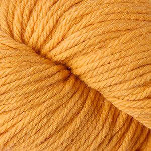 Skein of Berroco Vintage Chunky Bulky weight yarn in the color Sunny (Yellow) for knitting and crocheting.