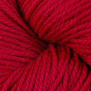 Skein of Berroco Vintage DK DK weight yarn in the color Cardinal (Red) for knitting and crocheting.