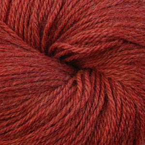 Skein of Berroco Vintage DK DK weight yarn in the color Red Pepper (Red) for knitting and crocheting.