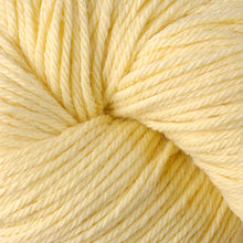 Load image into Gallery viewer, Skein of Berroco Vintage Worsted weight yarn in the color Banane (Yellow) for knitting and crocheting.
