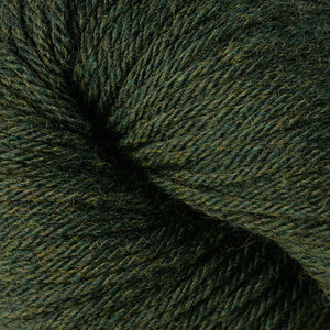Skein of Berroco Vintage  Worsted weight yarn in the color Douglas Fir (Green) for knitting and crocheting.