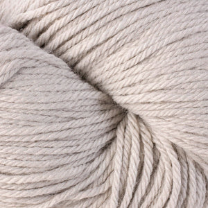 Skein of Berroco Vintage Worsted weight yarn in the color Dove (Gray) for knitting and crocheting.