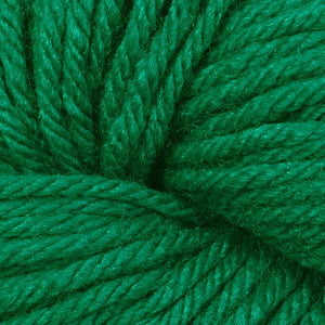 Skein of Berroco Vintage Worsted weight yarn in the color Holly (Green) for knitting and crocheting.