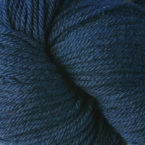 Skein of Berroco Vintage Worsted weight yarn in the color Indigo (Blue) for knitting and crocheting.