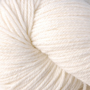 Skein of Berroco Vintage  Worsted weight yarn in the color Mochi (White) for knitting and crocheting.