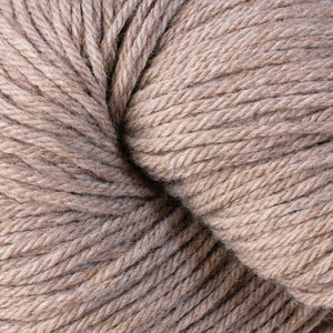 Skein of Berroco Vintage Worsted weight yarn in the color Oats (Brown) for knitting and crocheting.