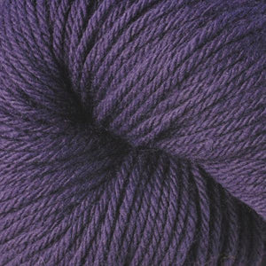 Skein of Berroco Vintage  Worsted weight yarn in the color Petunia (Purple) for knitting and crocheting.