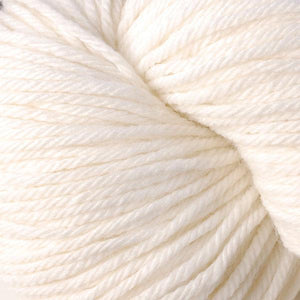 Skein of Berroco Vintage  Worsted weight yarn in the color Snow Day (White) for knitting and crocheting.