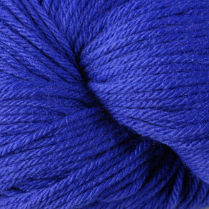 Skein of Berroco Vintage  Worsted weight yarn in the color Wild Blueberry (Purple) for knitting and crocheting.