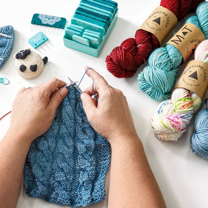 SINGLE SKEIN Cable Cowl OR Fingerless Mitts Knit Kit