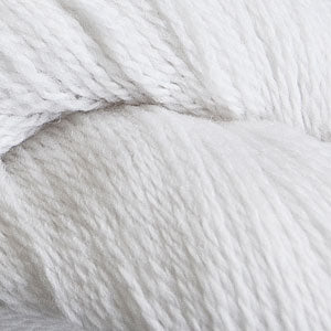 Skein of Cascade 220 Fingering Sock weight yarn in the color White (White) for knitting and crocheting.