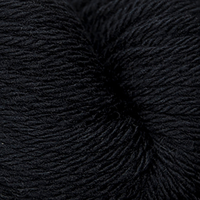 Skein of Cascade 220 Superwash Sport Sport weight yarn in the color Black (Black) for knitting and crocheting.
