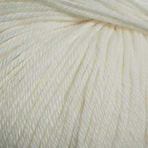 Skein of Cascade 220 Superwash Worsted weight yarn in the color Aran (Cream) for knitting and crocheting.