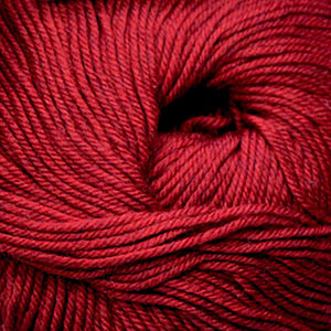 Skein of Cascade 220 Superwash Worsted weight yarn in the color Christmas Red Heather (Red) for knitting and crocheting.