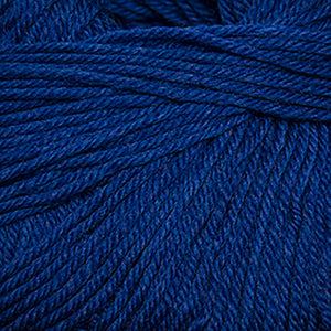 Skein of Cascade 220 Superwash Worsted weight yarn in the color Cobalt Heather (Blue) for knitting and crocheting.