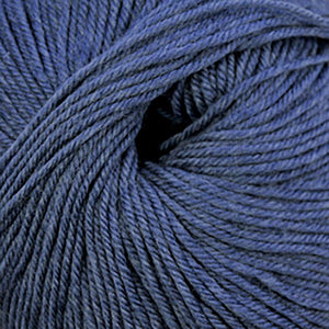 Skein of Cascade 220 Superwash Worsted weight yarn in the color Colonial Blue Heather (Blue) for knitting and crocheting.