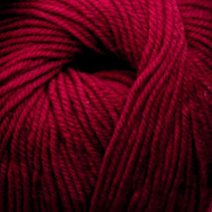 Skein of Cascade 220 Superwash Worsted weight yarn in the color Ruby (Red) for knitting and crocheting.
