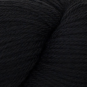 Skein of Cascade 220 Worsted weight yarn in the color Black (Black) for knitting and crocheting.