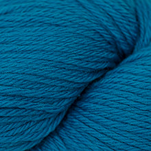 Load image into Gallery viewer, Skein of Cascade 220 Worsted weight yarn in the color Cyan Blue (Blue) for knitting and crocheting.
