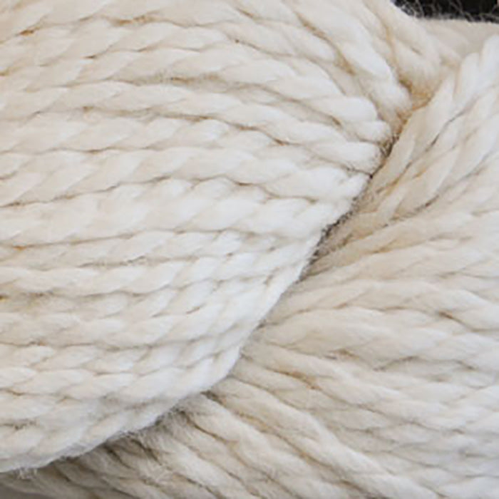 Skein of Cascade Baby Alpaca Chunky Bulky weight yarn in the color Ecru (Cream) for knitting and crocheting.