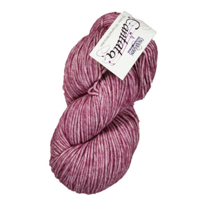 Skein of Cascade Cantata Worsted weight yarn in the color Berry (Purple) for knitting and crocheting.