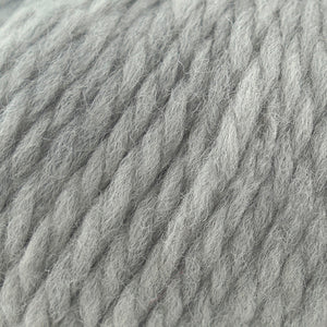 Skein of Cascade Llana Grande Super Bulky weight yarn in the color Silver Grey (Gray) for knitting and crocheting.