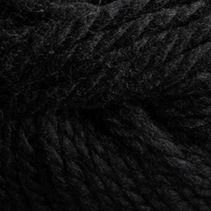 Skein of Cascade Llana Grande Super Bulky weight yarn in the color True Black (Black) for knitting and crocheting.