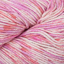 Load image into Gallery viewer, Skein of Cascade Nifty Cotton Splash Worsted weight yarn in the color Carnation (Pink) for knitting and crocheting.
