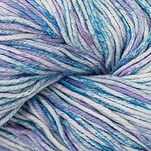 Load image into Gallery viewer, Skein of Cascade Nifty Cotton Splash Worsted weight yarn in the color Hydrangea (Blue) for knitting and crocheting.
