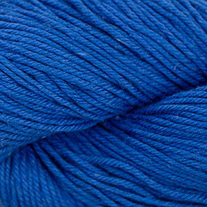 Skein of Cascade Nifty Cotton Worsted weight yarn in the color Blue  (Blue) for knitting and crocheting.