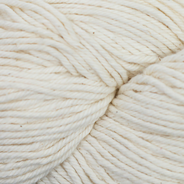 Skein of Cascade Nifty Cotton Worsted weight yarn in the color Natural (Cream) for knitting and crocheting.