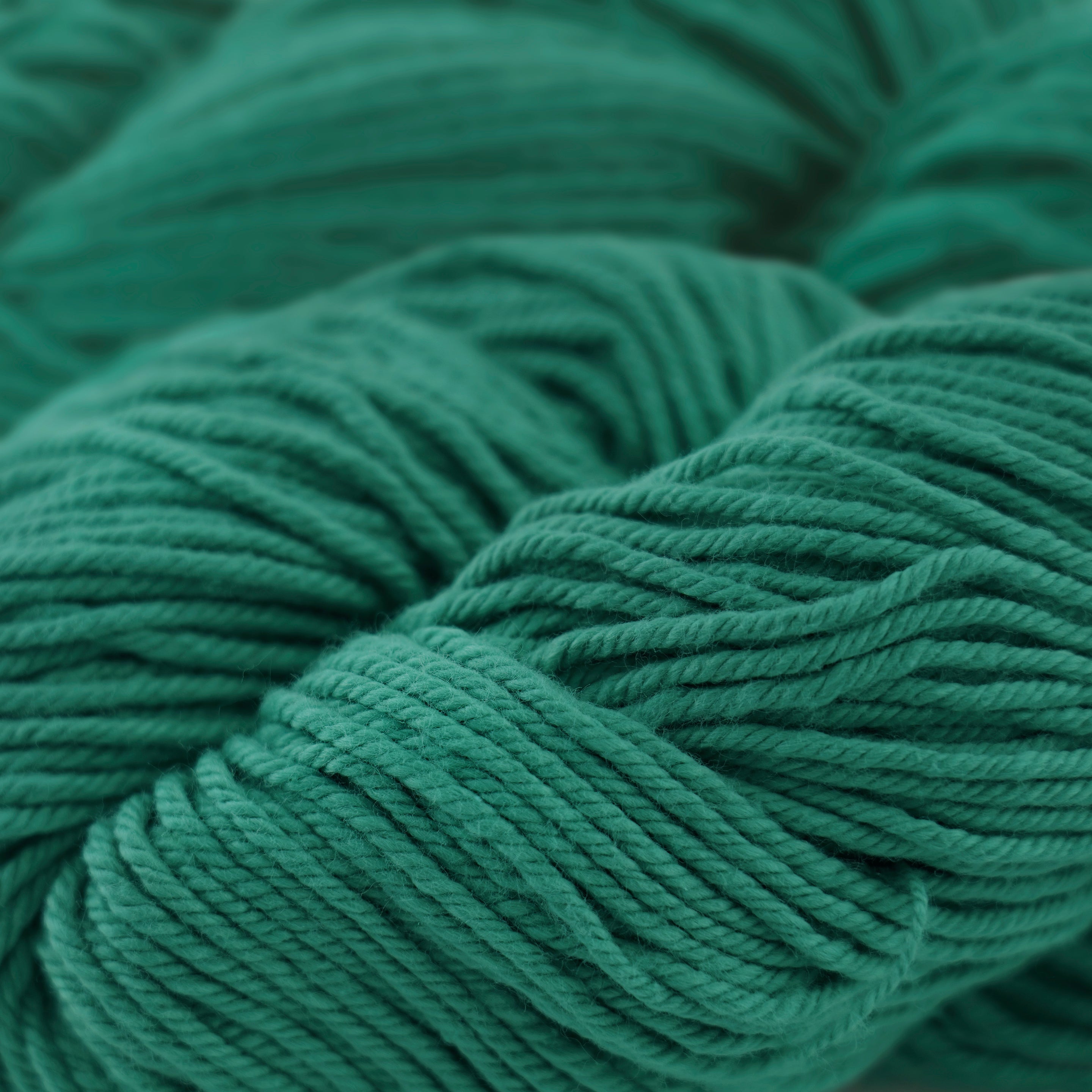Skein of Cascade Nifty Cotton Worsted weight yarn in the color Sea Green (Green) for knitting and crocheting.