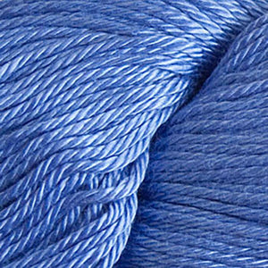 Skein of Cascade Ultra Pima DK weight yarn in the color Periwinkle (Blue) for knitting and crocheting.