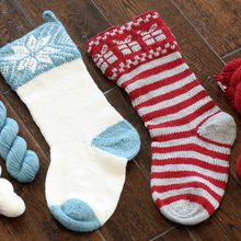 Load image into Gallery viewer, One Big Happy Christmas Stocking PDF Knitting Pattern
