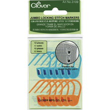 Load image into Gallery viewer, Clover Jumbo Locking Stitch Markers in packaging
