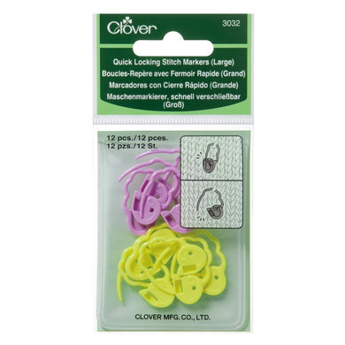 Clover Quick-Locking Large Stitch Markers in packaging