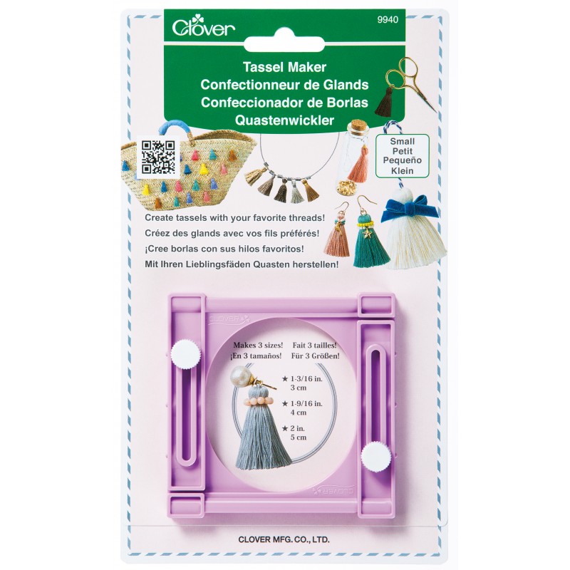 A small tassel-maker with adjustable lengths from Clover.