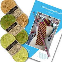 Load image into Gallery viewer, Columbine Striped Scarf Crochet Kit
