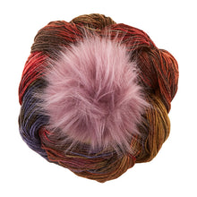 Load image into Gallery viewer, Conspiring Brioche Hat Knit Kit - Autumn Yarn + Purple Finch Pom
