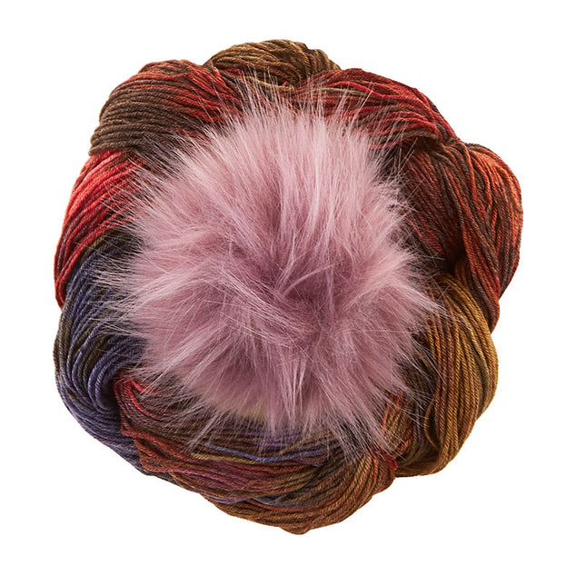 Conspiring Brioche Hat Knit Kit - Autumn Yarn + Purple Finch Pom