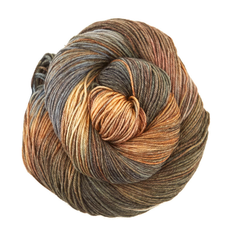 Skein of Manos del Uruguay Feliz Space-Dyed DK weight yarn in the color Grizzly (multi) for knitting and crocheting