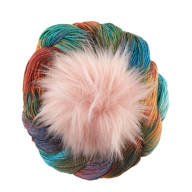 Conspiring Brioche Hat Knit Kit - Huarache Yarn + Rose Galah Pom