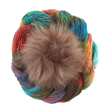Load image into Gallery viewer, Conspiring Brioche Hat Knit Kit - Huarache Yarn +Tasmanian Otter Pom
