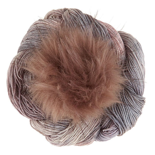 Conspiring Brioche Hat Knit Kit - Marble Yarn  + Tasmanian Otter Pom